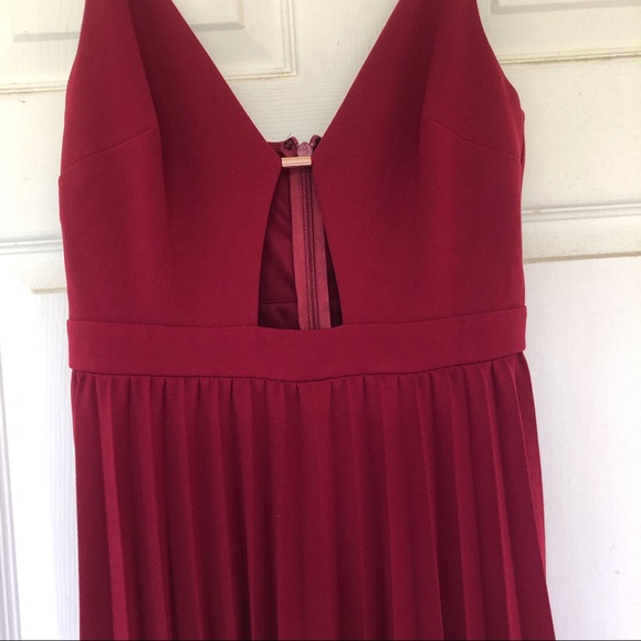SOLD Red pleated midi dress - Picture 7 of 7